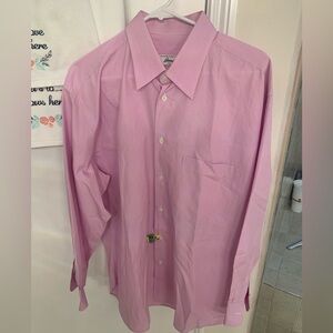 BRIONI For Neiman Marcus Tailored in ITALY Pink Thin PinStripes Men Shirt Size L